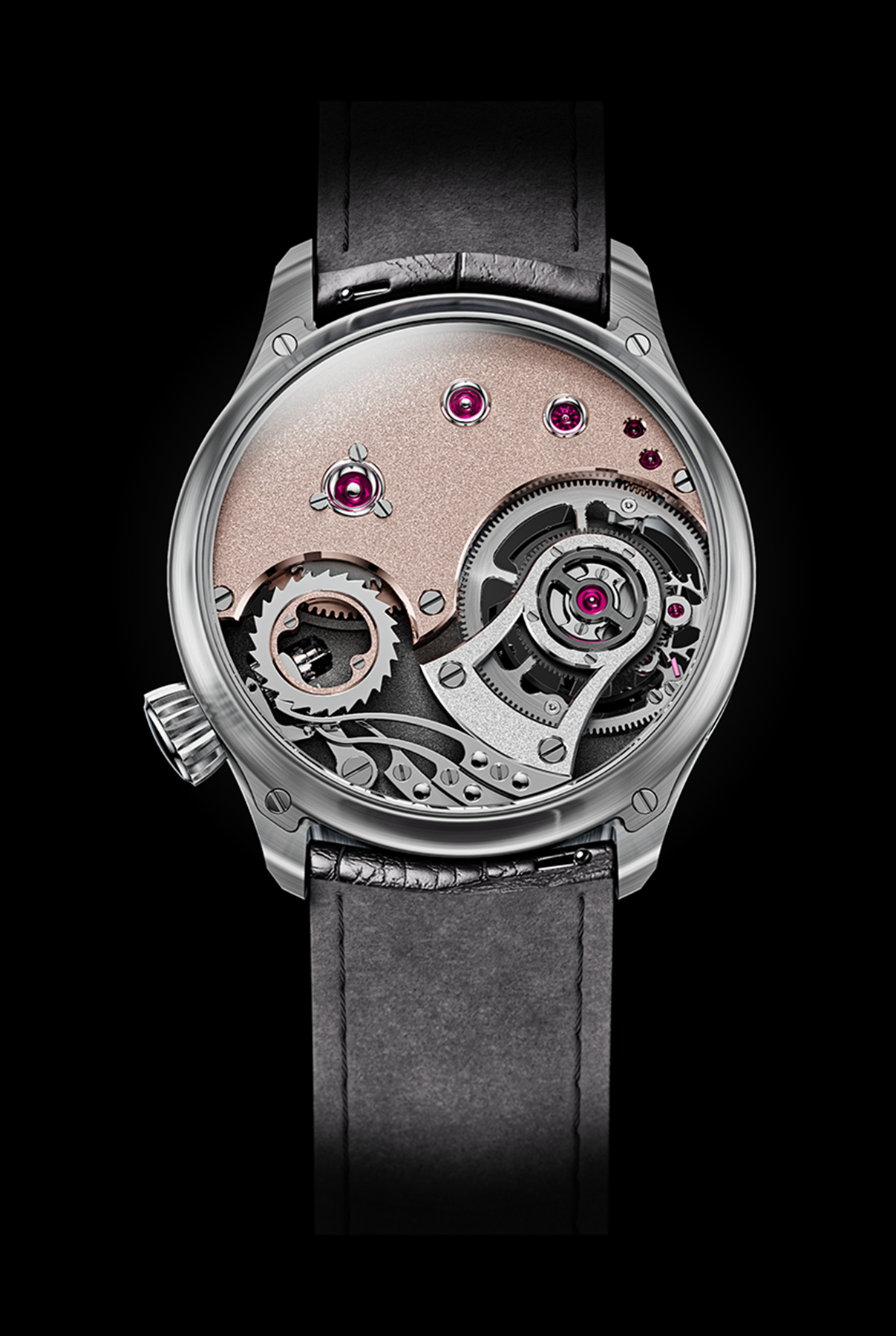 The Tourbillon II calibre seen from the back